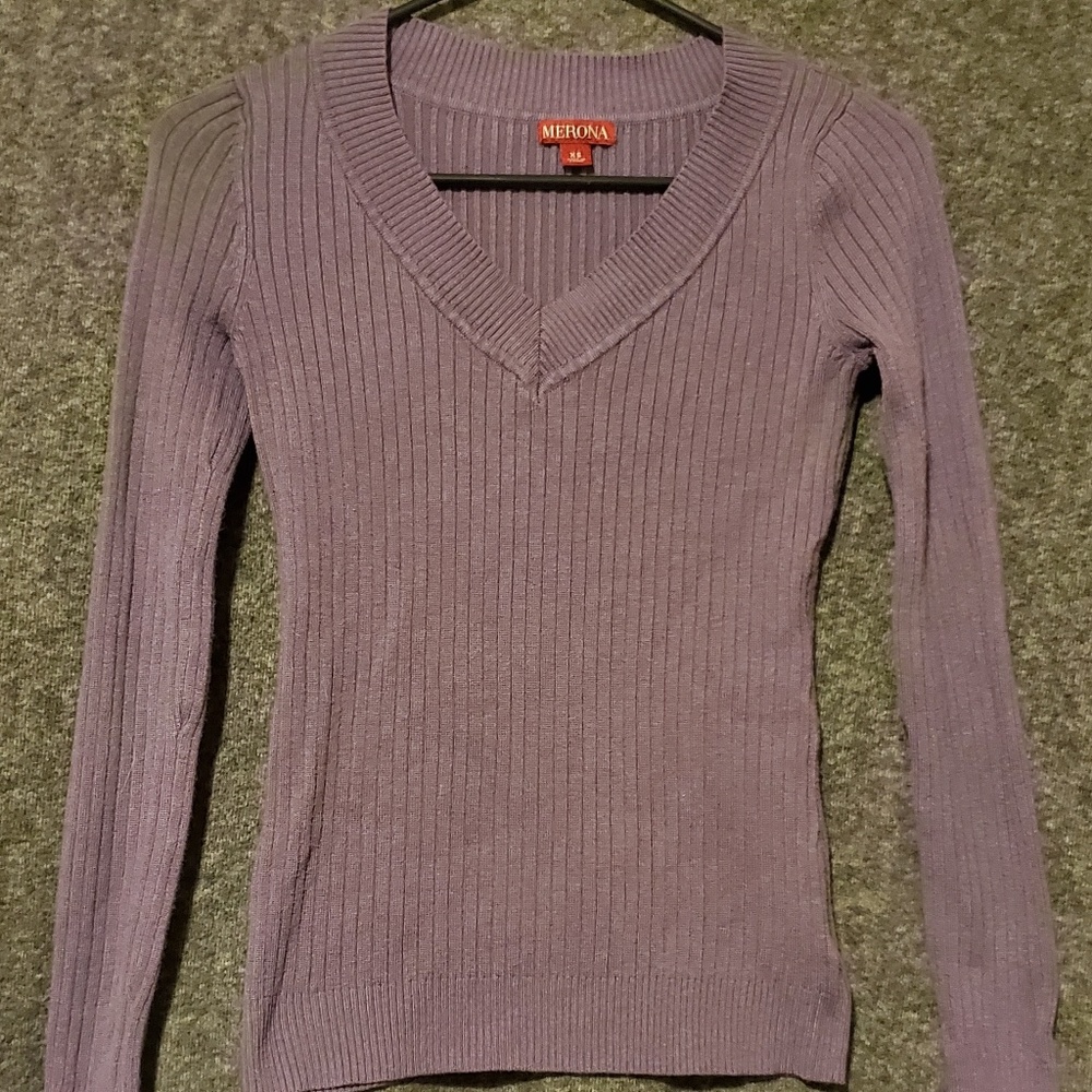 Long Sleeve Merona Sweater V-Kneck Top